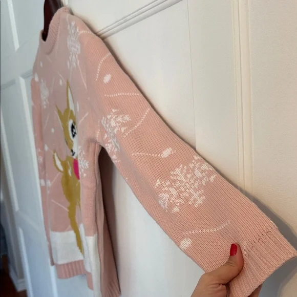 Pink Deer Pattern Sweater - Picture 6 of 7